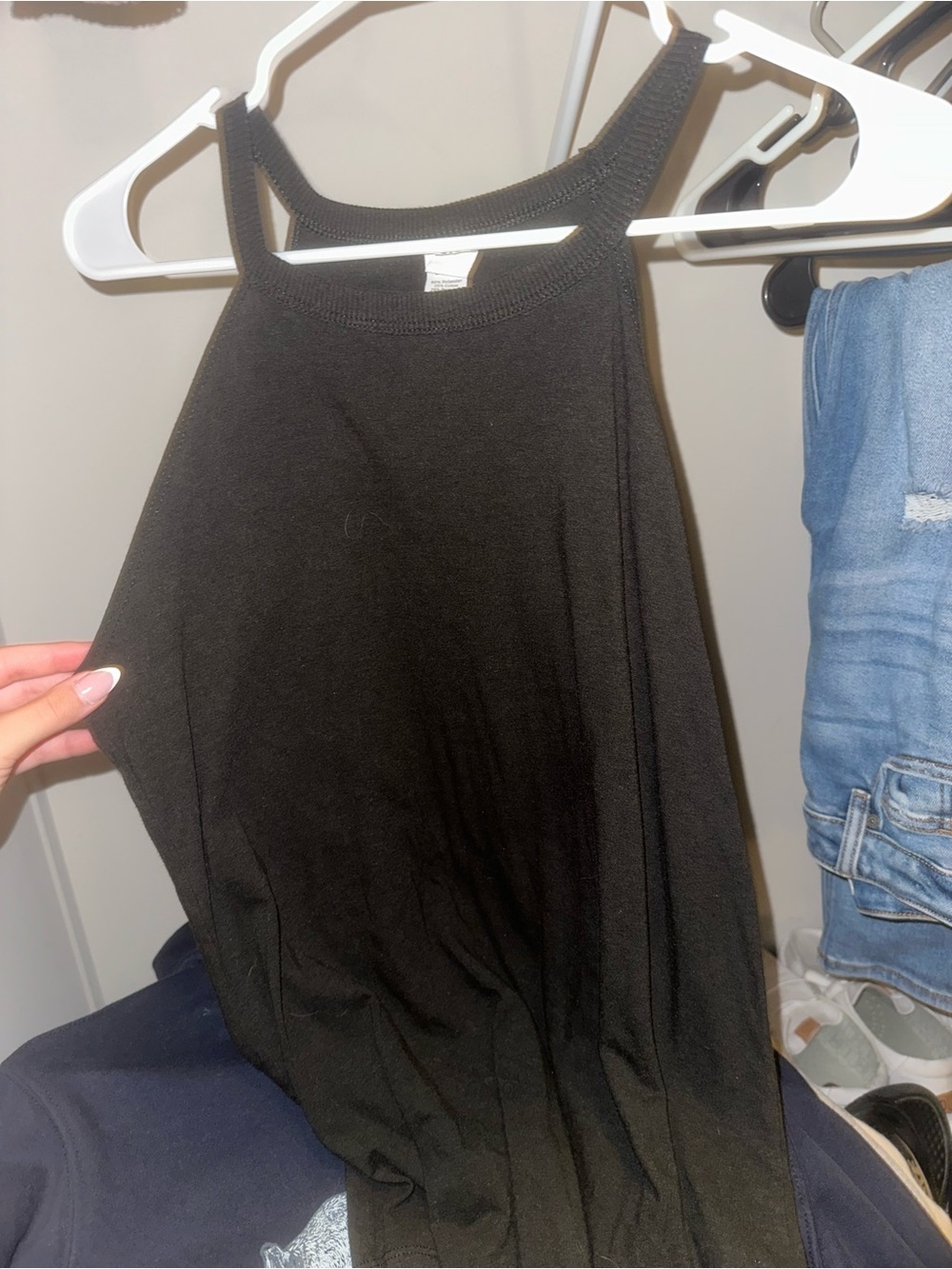 Black Halter Neck Women's Tank Top